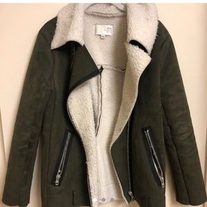 Suede with shearling lined jacket
